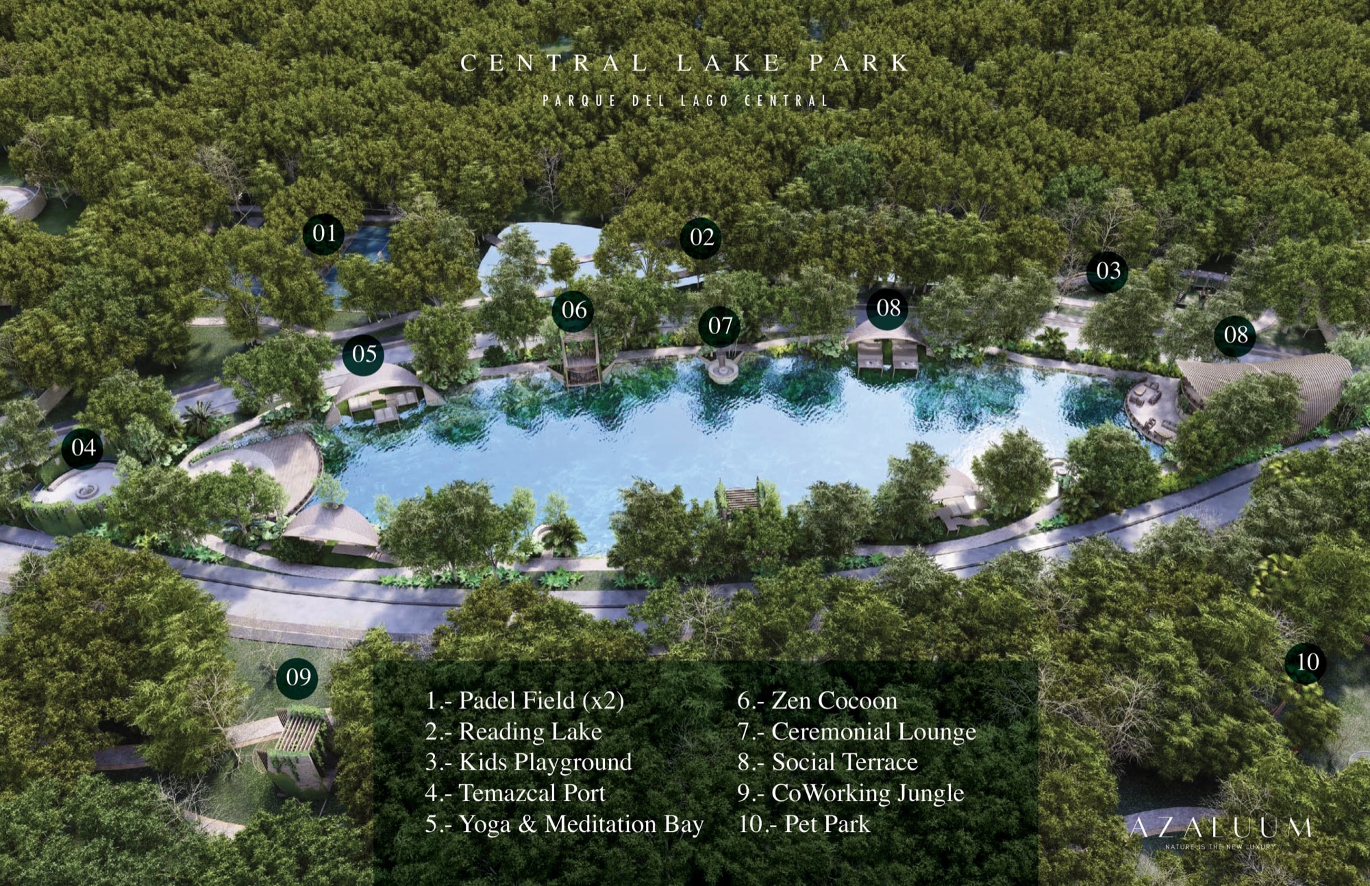 Plano del parque Lago Zen